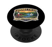 Connecticut Il viaggiatore dei visitatori del souvenir dello stato della costituzione PopSockets PopGrip Adesivo