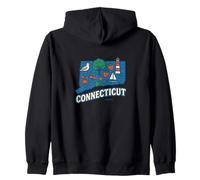 Connecticut, Stato, Orgoglio, Illustrazione, Connecticuter Felpa con Cappuccio