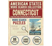 Connecticut Word Search Puzzle Book: Large Print State Themed Puzzles for Adults and Seniors: Explore Local Cities, History, Facts and Neighborhoods with Alphabetical Word Lists