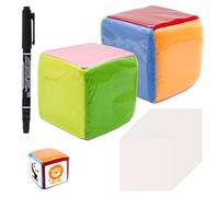 CONNECTION 2 Pezzi Dadi Tascabili 10 cm Tasca Trasparente Dadi Grandi con 36 Carte Vuote Cubi in Gommapiuma con Tasche per Bambini l'educazione Fai-da-Te Classe Asilo Scuola Giochi educativi