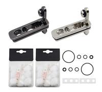 CONNECTION 2 Set Accessori per Zippo Accendini Accessori in Metallo Contro Evaporazione con 2 Pezzi Cotone per Accendino Zippo di Ricambio Anti Evaporazione (Nero, Argento)