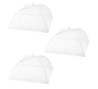 CONNECTION 3 Pezzi Coprivivande 32 × 32 cm Coprivivande a Rete Pieghevole Anti Insetti Coprivivande in Rete Copertura Alimentare Pieghevoli Copri Alimenti per Cucine Esterni Cibo Frutta Barbecue Feste