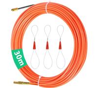 CONNECTION 30m Sonda Passacavi,Sonda Elettricista Ø 4 mm Sonda Passacavi Professionale Molla Elettricista Con 3 Molla Di Guida Tiracavi Attrezzi per inserimento ed estrazione cavi la Posa di Canaline