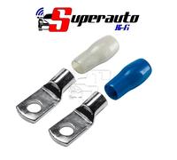 Connection FRT 2 Terminali anello foro 8 mm cavi 2 AWG 5 Coppie BLU SILVER bulk