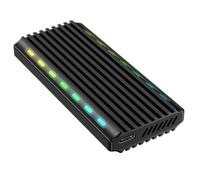 Connectland Custodia esterna USB3.2 NVMe SATA PCIe M2 SSD senza visType C 10Gbps Black RGB