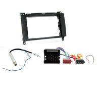 Connects2 Kit Adattatore Mascherina 2 DIN Autoradio CD Per Mercedes VW Nero