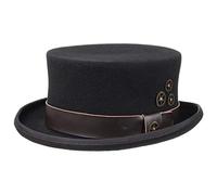 Conner Steampunk Cappello a Cilindro Feltro di Lana S (54-55 cm) - Nero