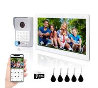 Connessione a 4 fili ANJIELO SMART Visual Citofono 1080P Videocitofono Visual 10 pollici, display touchscreen da 10 pollici, impronte digitali, scheda IC e password di sblocco, supporto TUYA APP