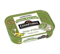 Connétable - Sardine all'olio extravergine di oliva con rete sgocciolata, confezione da 98 g