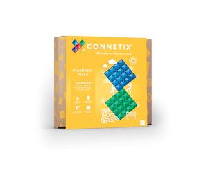CONNETIX Piastrelle Magnetiche Arcobaleno Pacchetto Piastra di Base Blu e Verde, 2 Pezzi