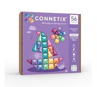 CONNETIX Piastrelle Magnetiche Pastello Pacchetto Iniziale, 56 Pezzi | L'ingresso perfetto nel gioco magnetico libero, con forme magnetiche versatili in tenui colori pastello. Dai 3 anni.