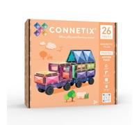 CONNETIX Piastrelle Magnetiche Pastello Pacchetto Motion, 26 Pezzi | Costruisci ed esplora il movimento con il gioco magnetico libero, basi motorizzate e vere ruote in gomma. Dai 3 anni.