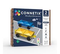 CONNETIX Piastrelle Magnetiche Vivace Pacchetto Car, 2 Pezzi | Aggiungi movimento al gioco magnetico con vere ruote in gomma per veicoli, creature selvagge e invenzioni mobili. Dai 3 anni.
