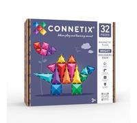 CONNETIX Piastrelle Magnetiche Vivace Pacchetto Scoperta, 32 Pezzi | Esplora colore, forme e costruzione magnetica con il gioco STEAM pratico in colori arcobaleno vivaci. Dai 3 anni.