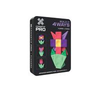 CONNETIX PRO Costruiscilo in 4 modi Pack Fiori, 21 Pezzi | Crea splendidi disegni floreali con piastrelle ultraresistenti, 4 costruzioni guidate e scatola da viaggio. Dai 5 anni.