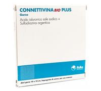ConnettivinaBio Plus - 10 Garze impregnate per ferite cutanee - 10 x10 cm