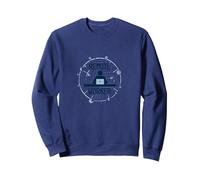 Connettività Digitale per Lavoratori remoti Felpa, Unisex per Adulti, Navy, XL