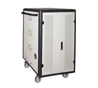 Connetto - armadio alloggiamento 60 tablet con ruote multiprese incluse ventole di raffreddamento porta in acciaio traforata colore grigio nero