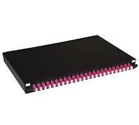 Connetto CO24LC4P pannello fibra ottica 19" con 24 adattatori LC duplex OM4 profondità 250 mm con pigtail installati colore nero dimensioni 43x28x4 cm unità 1