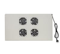 Connetto - modulo 4 ventole a soffitto colore grigio con termostato per armadi 22/42u profondi 800-1000 link