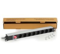 Connetto multipresa da rack COMP08S con 8 prese schuko e coperchio di protezione per armadi rack 19 pollici in metallo con cavo 1,75 metri capacità 3,5 kW confezione 1 unità