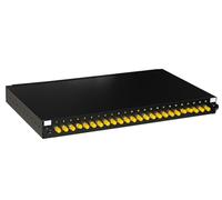 Connetto - pannello fibra ottica 19" con 24 adattatori st simplex om4 profondita' 250 mm con pigtail installati colore nero