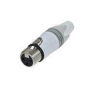 Connettore 3 poli femmina, guscio bianco, contatti in argento