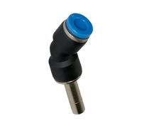 Connettore 45°, nipplo 10 mm » serie blu « per tubo esterno Ø 8 mm, pressione di lavoro max. 15 bar, plastica/ottone vert.