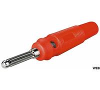 Connettore a banana con foro trasversale di 4 mm rosso - 4 pezzi