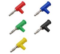 Connettore a banana impilabile da 4 mm Connettore a banana con bloccaggio a vite senza saldatura Adattatore connettore for test elettrico maschio a forma di T(Yellow,5Pcs)