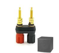 Connettore a banana pecora - Standard, Gold Patch rame, rosso, asta audio, punto terminale, Stief Ploss, morsetto di ingresso rapido, doppia posizione con stabilità prolungata