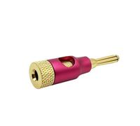 Connettore a banana placcato oro in rame puro da 4 mm in metallo for cavo for altoparlante audio video spina a banana impilabile laterale senza saldatura(Purple 4Pcs)
