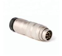 Connettore a barra filettata M16 maschio a 8 pin, 10 pezzi, connettore a spina for aviazione impermeabile, non schermato, AISG