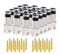 Connettore a compressione BNC da 20 pezzi, accoppiatore da 75 Ohm con perno in rame per cavo coassiale di estensione video RG58-59
