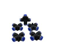Connettore a croce X per tubo pneumatico 10 mm, set da 3 connettori pneumatici IQS (3, connettori a croce 4 ingressi - Ø 10 mm)