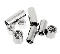 Connettore a dado di accoppiamento rotondo in acciaio inossidabile 304 - M3 M4 M5 M6 M8 M10-2/5/10 pezzi disponibili for manicotti di giunzione durevoli(2pcsxM8x12x30mm)