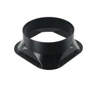 Connettore a flangia quadrata in plastica ABS per tubo di diametro 100-300 mm, il design interno riduce la resistenza al vento per cappa aspirante, nero (200 #)