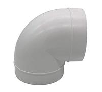 Connettore a Gomito 90 Gradi 125mm Rotondo in Plastica Bianca