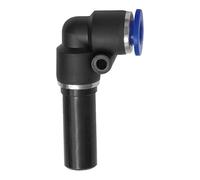 Connettore a L, nipplo 16 mm » serie blu «, rosso, per tubo esterno Ø 12 mm, dr. Max. 15 bar, plastica