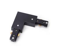 Connettore a L per binario elettrificato monofase 3 fili (F) (N) + (T) nero Aigostar