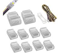 Connettore a LED a 6 pin, largo 12 mm, senza fili, senza saldature, adattatore rapido con cavo di prolunga da 5 m, per strisce LED RGB WW o RGB+CCT, impermeabili o non impermeabili, confezione da 10