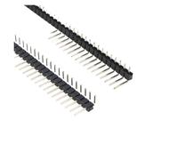 Connettore a pin maschio frangibile ad angolo retto a fila singola R1 R2, 10/50 pezzi, 2,54 mm, in ottone, passo 0,8U, striscia dorata, 1X40Pos(10pcs,R2,22P)