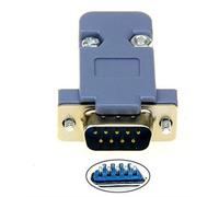 Connettore a saldare D-Sub maschio a 9 pin Doppio connettore RS232 seriale DB9 e cappuccio grigio