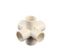 Connettore a sei vie in PVC | Irrigazione da giardino multicolore da 20-50 mm(White,50 mm)