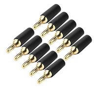 Connettore a spina banana 2,5 mm in oro oro in ottone placcato tipo di saltura maschio Banana Plug Set Explosion Proof per pali di rilegatura del cavo per altoparlanti dell'audio (Nero)