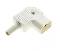 Connettore a Spina IEC C14 Ricablabile, Bianco, Angolato - Connettore Adattatore di Presa di Corrente Ca Ac110 250V 10A 3 Pin Terminali in Linea Maschio per Montaggio a Pannello