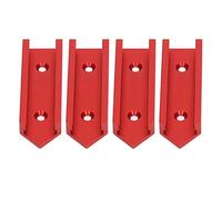 Connettore a T 4 pezzi 100mm lunghezza 30mm larghezza lega di alluminio per la lavorazione del legno circolare elettrica tavolo ribaltabile (Rossa)