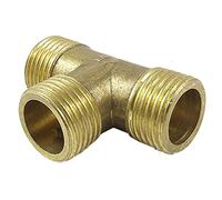 Connettore a T a 3 vie, in ottone, a forma di T, maschio, raccordi di collegamento per tubi ad aria, gas, acqua, adattatore/accoppiatore (1/2", 1 pezzo)
