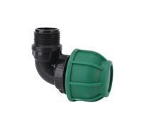 Connettore a T a gomito dritto da 1 pezzo, connettore rapido for tubo di irrigazione agricola for tubo in PVC PE(Male-Elbow,1l2 inch - 20mm)