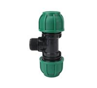 Connettore a T a gomito dritto da 1 pezzo, connettore rapido for tubo di irrigazione agricola for tubo in PVC PE(Male-Tee,1 inch - 32mm)